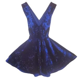 LULUS backless velvet skater dress